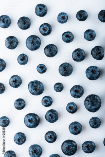 Tasty blueberries isolated on white background.