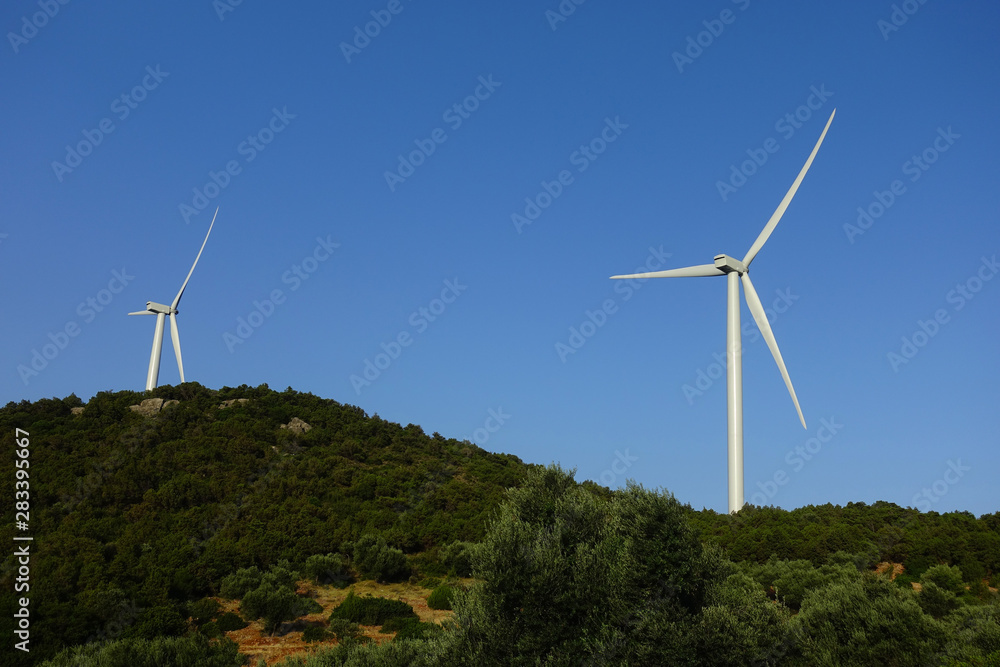 Photo of wind turbines located in Greek mainland Photo of wind turbines located in Greek mainland
