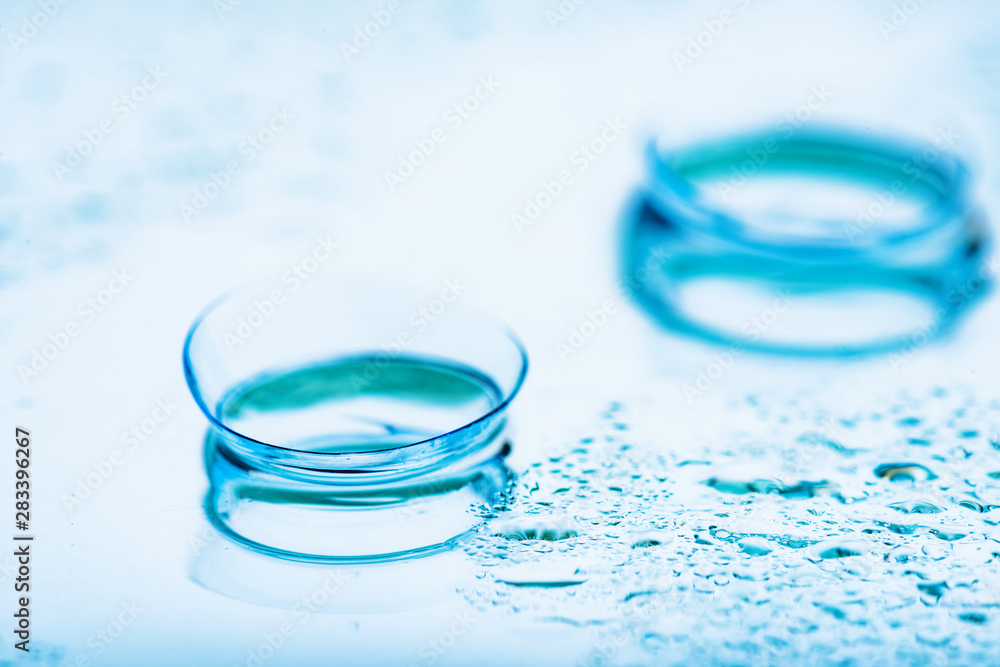 Two contact lenses with reflections.... Two contact lenses with reflections....