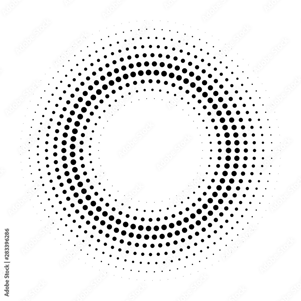 Halftone dotted circular background.Halftone effect vector pattern. Circle dots isolated on white background. Cosmetic, medicine, advertisement illustration. Halftone dotted circular background.Halftone effect vector pattern. Circle dots isolated on white background. Cosmetic, medicine, advertisement illustration.