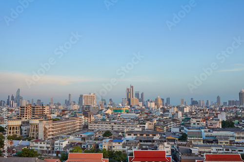 Aerial view of Bangkok skyline in Thailand