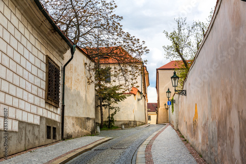 Ancient alleyway in old European town  nobody