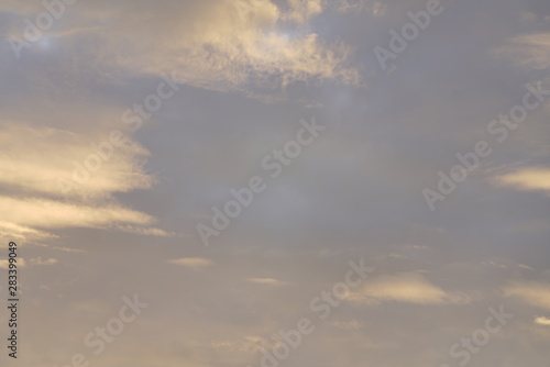 Cloudy orange sky at evening