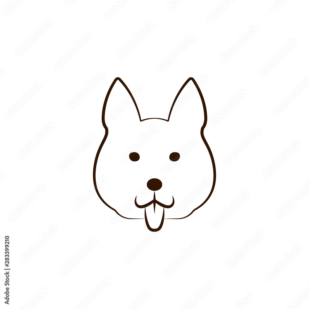 Alaskan malamute icon. One of the dog breeds hand draw icon Alaskan malamute icon. One of the dog breeds hand draw icon