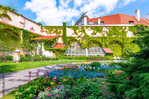Canvas Print Vojanovy Sady gardens in Mala Strana, Prague, Czech Republic