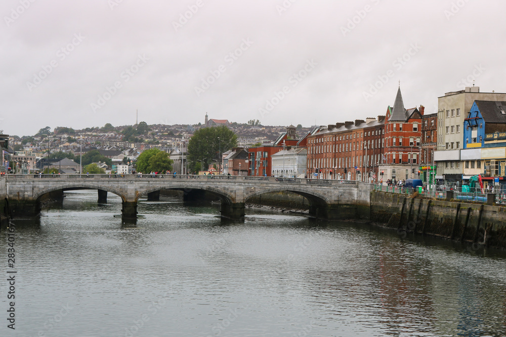 Cork, Ireland. The north channel River Lee and St Patrick's Bridge 