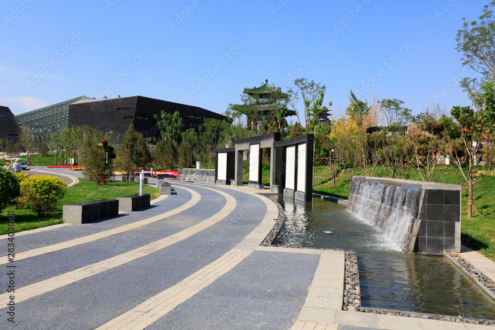 Chinese classical architecture in a park Chinese classical architecture in a park