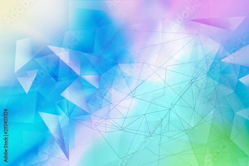 Trendy dreamy  abstract  fantasy 3d multicolour  geometric background