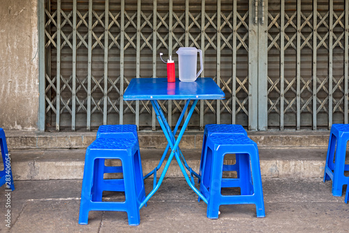 Street food dinning table.