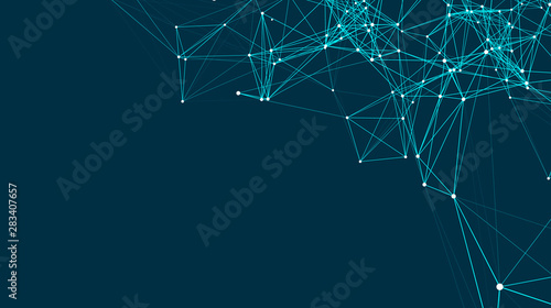 Abstract connections are in space. Background with connecting dots and lines. Connection structure. Vector illustration
