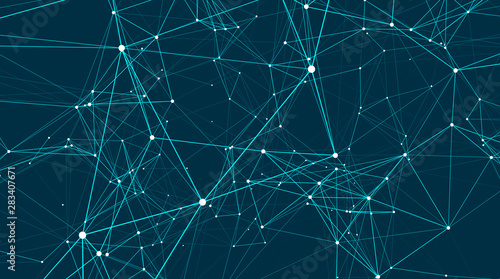 Abstract connections are in space. Background with connecting dots and lines. Connection structure. Vector illustration