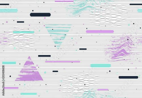 Abstract modern geometric glitch pattern seamless