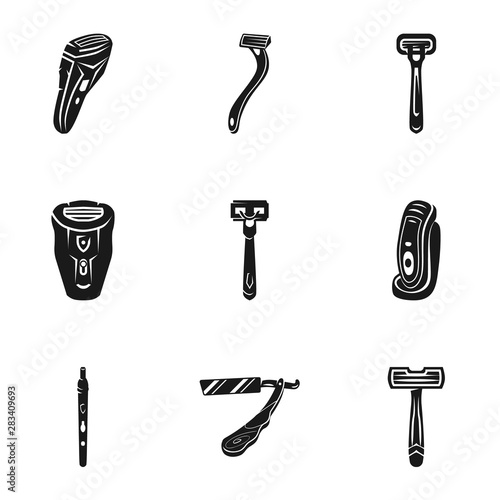 Shaver trimmer icon set. Simple set of 9 shaver trimmer vector icons for web design isolated on white background