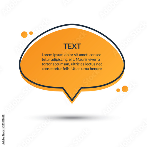 Quote speech bubble, text box, message balloon, colorful sticker isolated on white background. Vector illustration