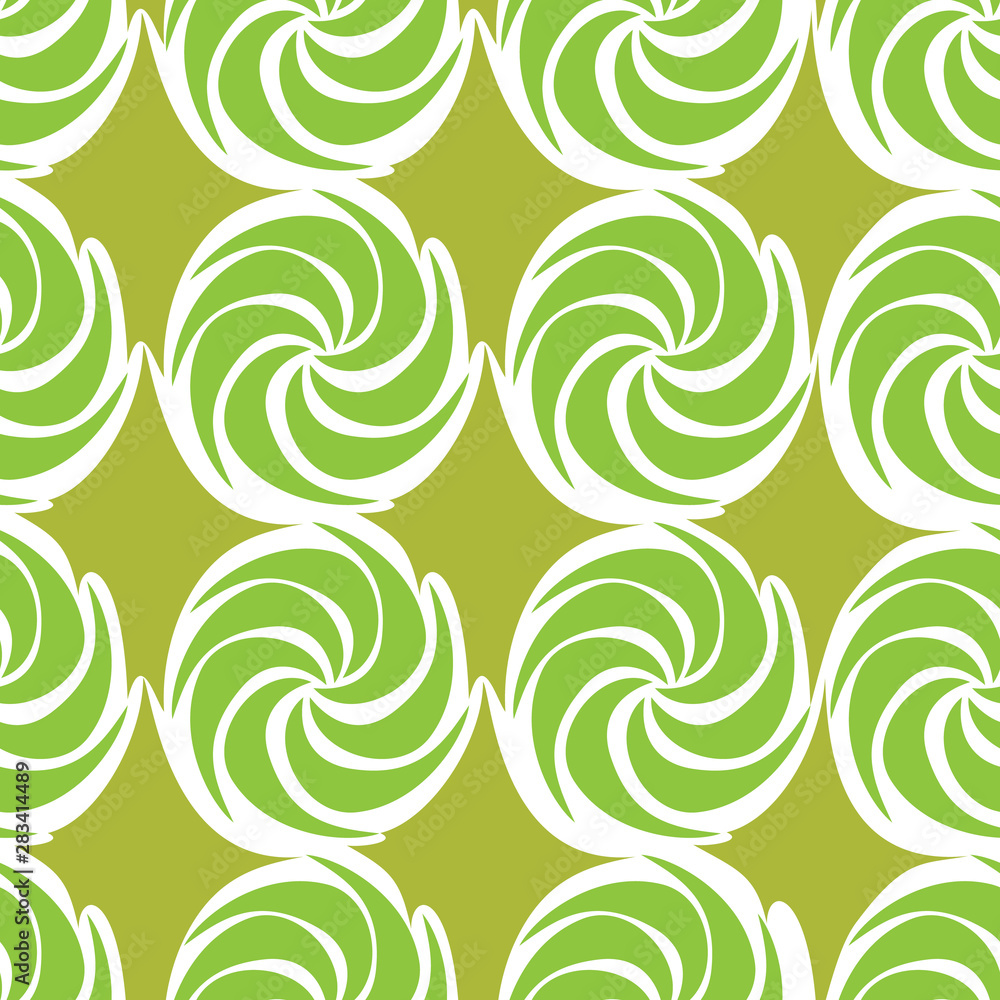 Fototapeta premium green Vector decorative continuous background using wavy lines, curves and circles. Composition can be used as wallpaper.