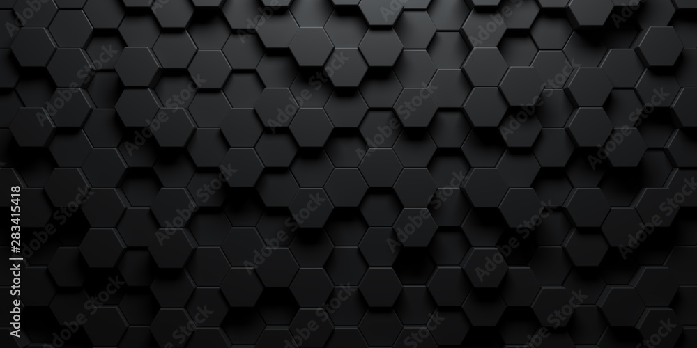 Dark hexagon wallpaper or background