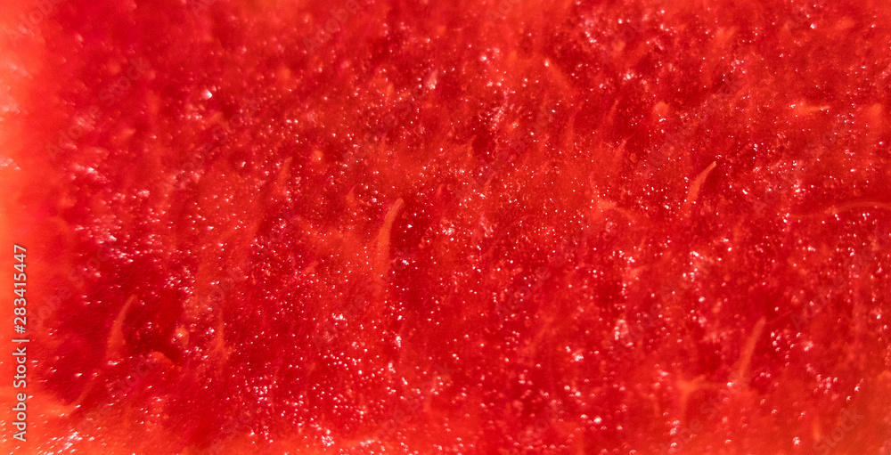 Watermelon pulp close up red food texture background