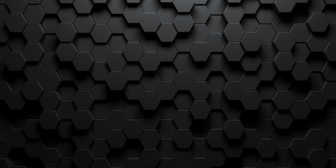 Poster 3D Dunkles Hexagon Muster abstrakt  © Leigh Prather