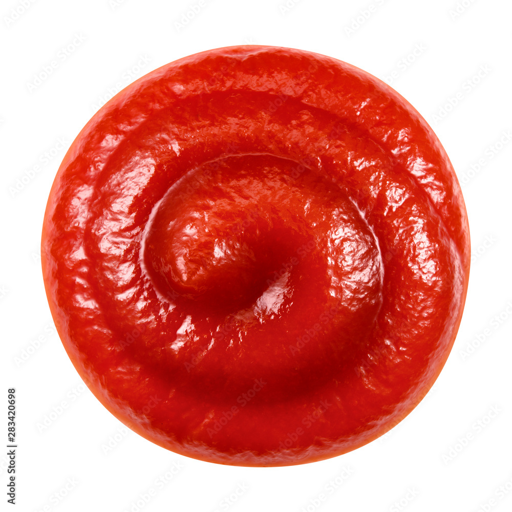 Ketchup top view. Isolated. Clipping path. Stock Photo | Adobe Stock