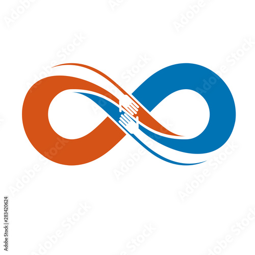 Friends Forever, everlasting friendship conceptual vector symbol isolated on white background.