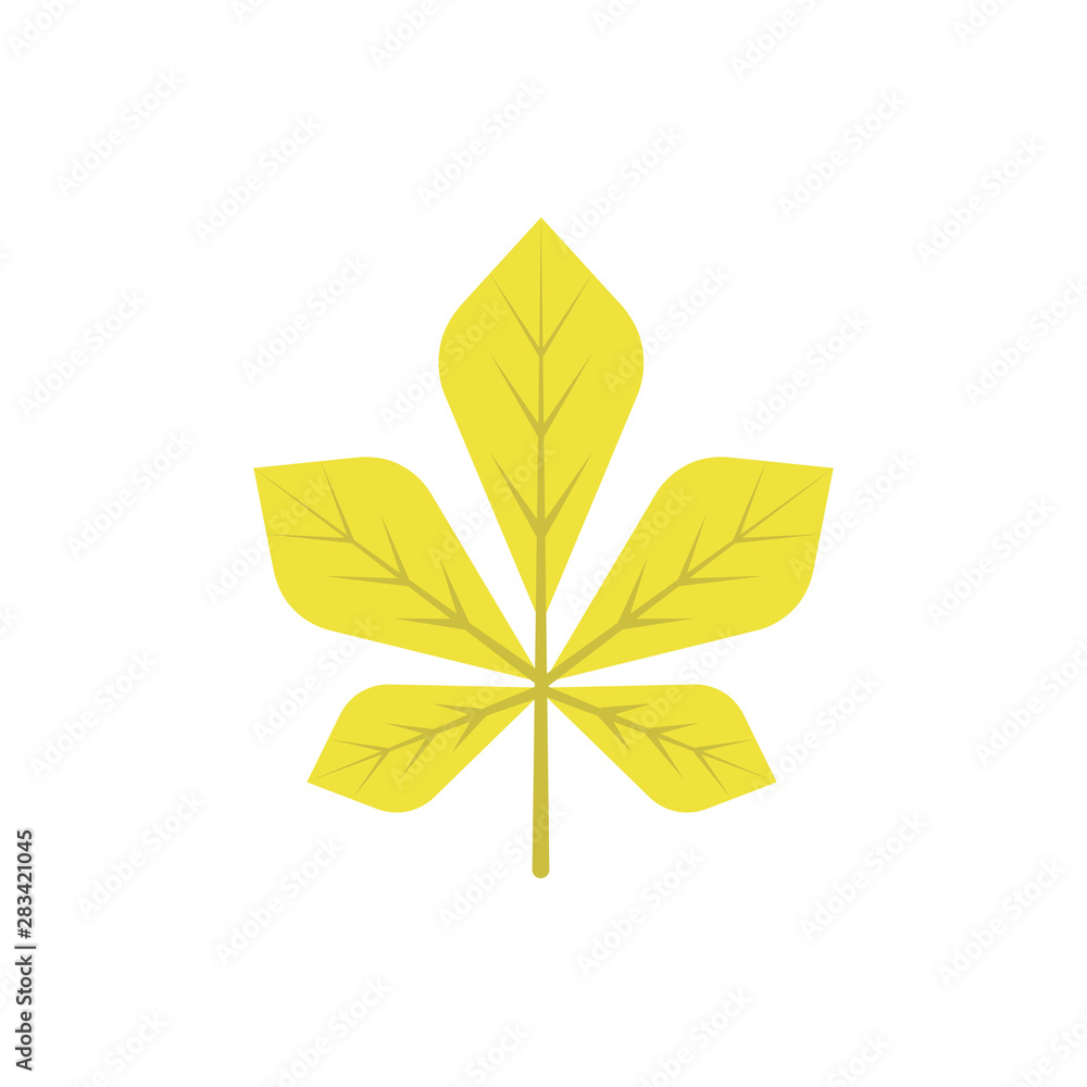 Autumn leave, yellow icon. Element of color autumn flora icon