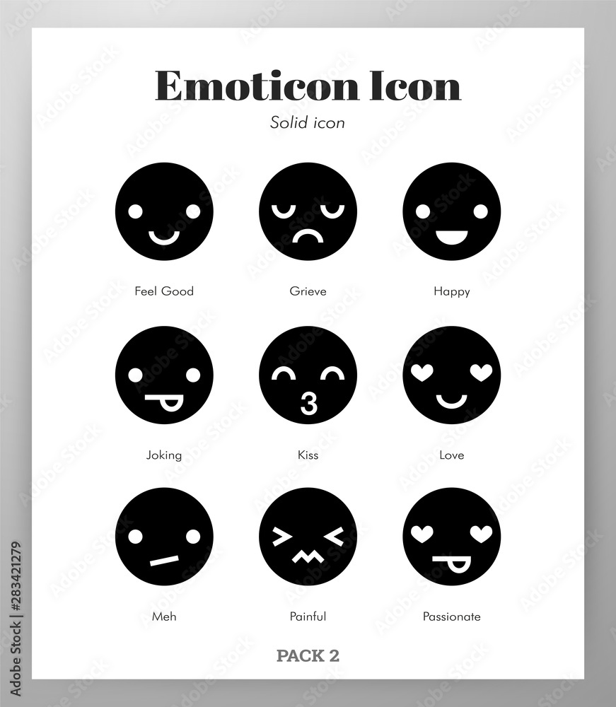 Emoticon icons Solid pack