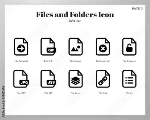 Files and folders icons Solid pack