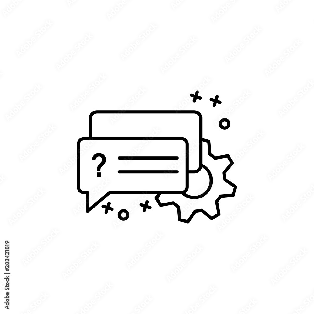 Gear, services, chat bubble icon. Element of customer services icon Gear, services, chat bubble icon. Element of customer services icon