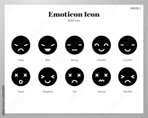 Emoticon icons Solid pack