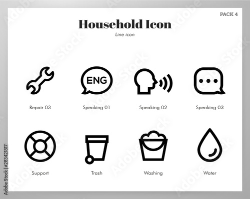 Household icons Line pack