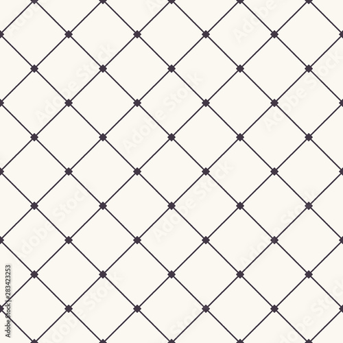 Seamless pattern hand drawn check criss cross grid. Monochrome cell allover print. Vector geo swatch