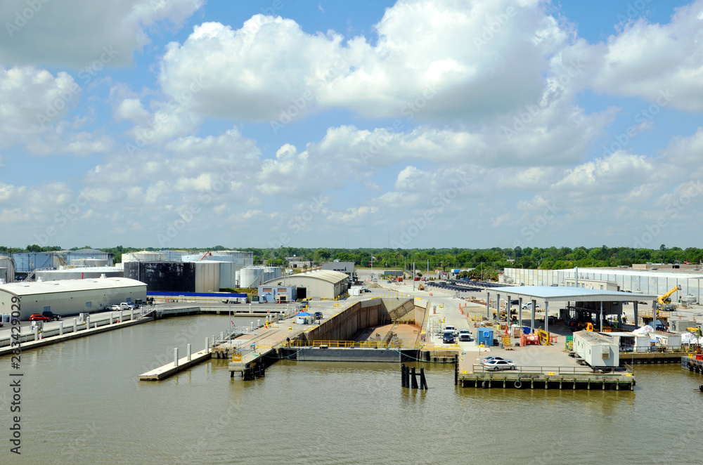 Fototapeta premium Docks of the Savannah city, Georgia. 