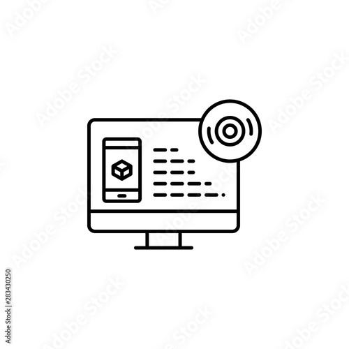 Augmented reality, mobile, disk icon. Element of augmented reality icon