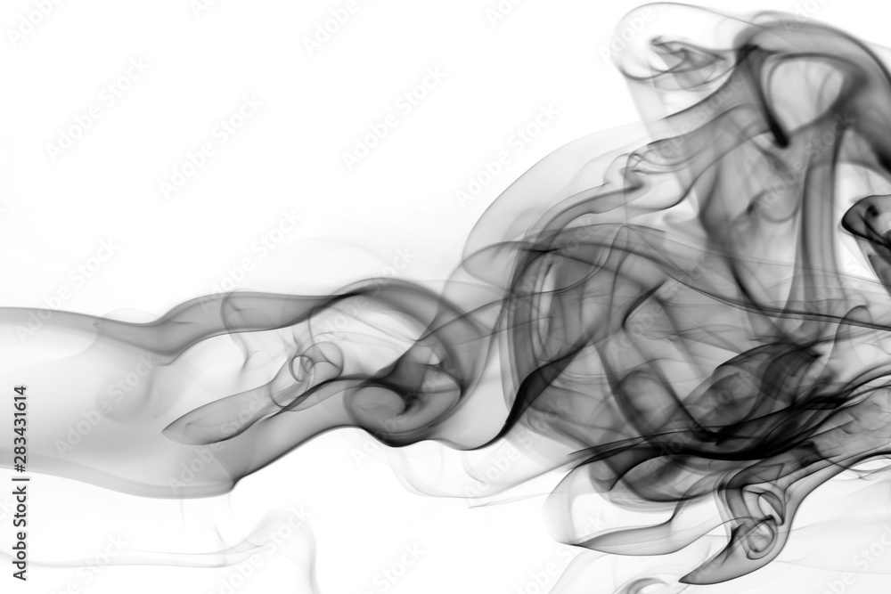 Black smoke motion on white background, fire design Black smoke motion on white background, fire design