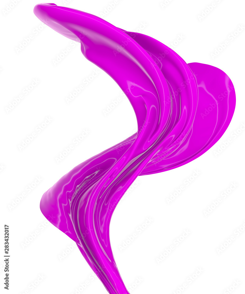 Wavy fabric on a white background. 3D rendering. Wavy fabric on a white background. 3D rendering.