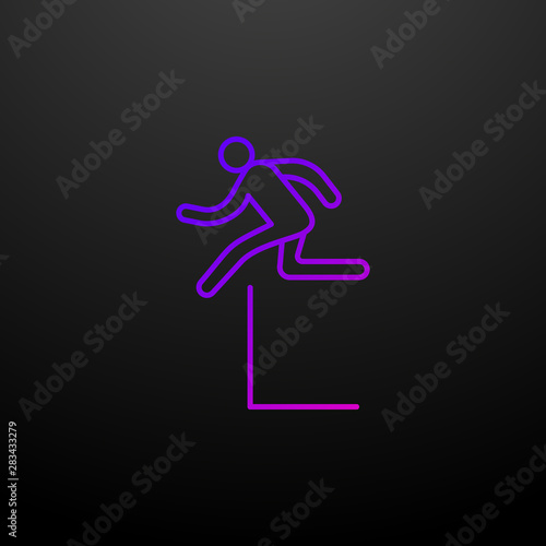 Jumper across barriers outline nolan icon. Elements of sport set. Simple icon for websites, web design, mobile app, info graphics © Anar