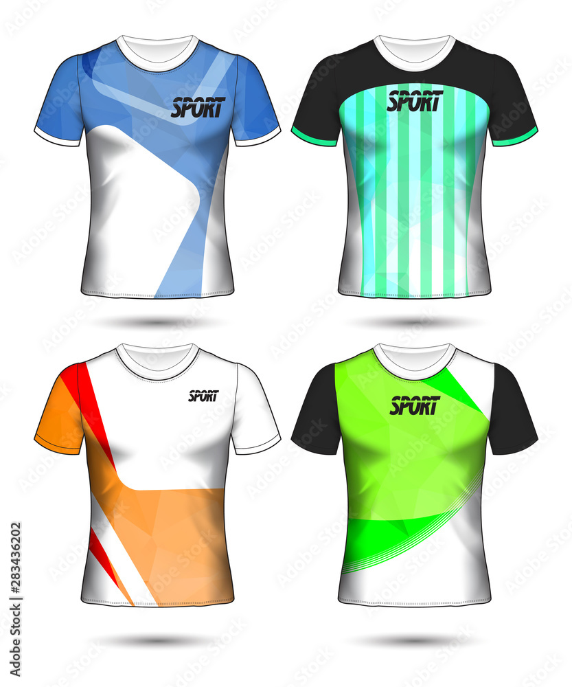 Naklejka premium Set of soccer or football jersey template t-shirt style, Design your football club vector illustration