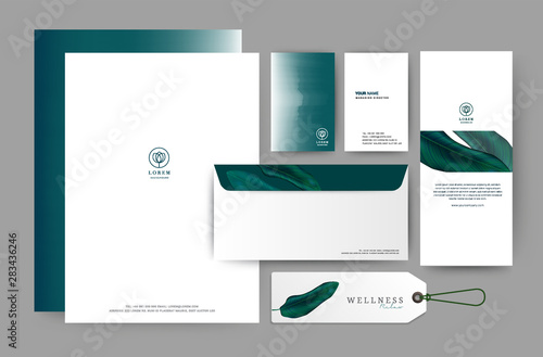 Branding identity template corporate company design, Set for business hotel, resort, spa, luxury premium logo, vector illustration
