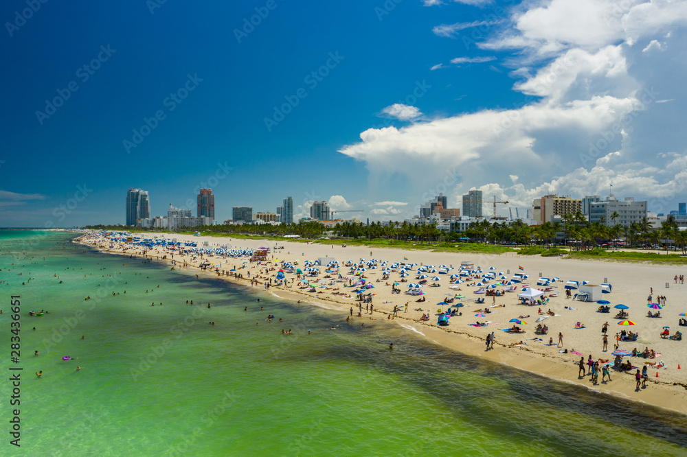 Aerial drone photography Miami Beach