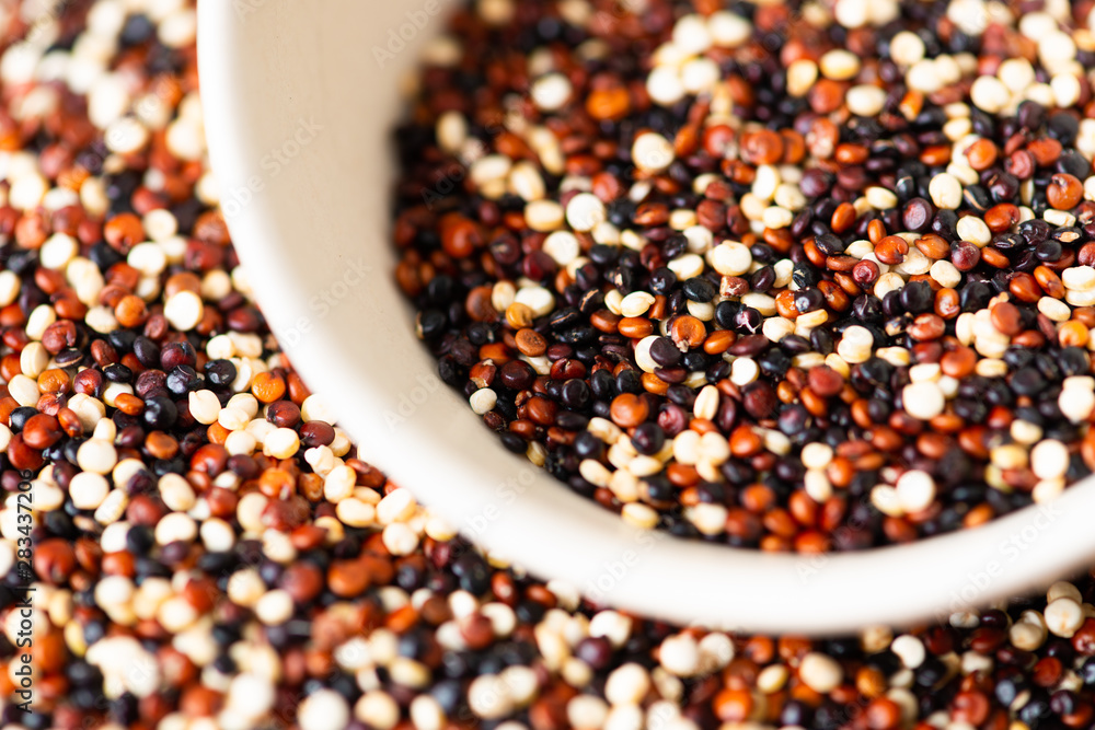 Set of quinoa Red, white and brown quinoa. Set of quinoa Red, white and brown quinoa.
