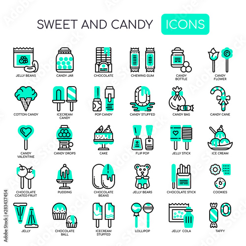 Sweet and Candy , Thin Line and Pixel Perfect Icons