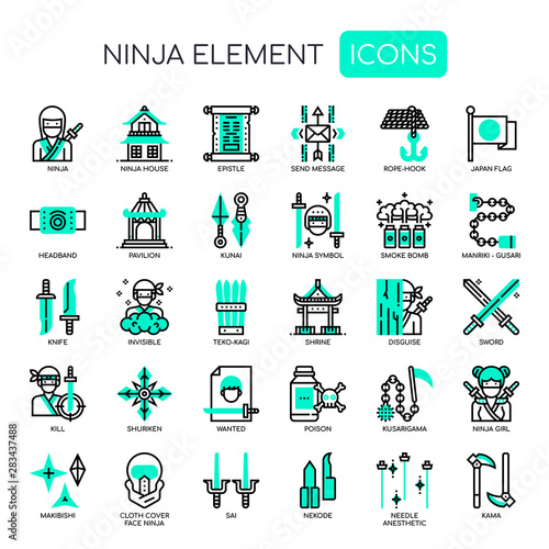 Ninja Elements , Thin Line and Pixel Perfect Icons