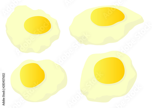 Fresh eggs from the farm on white background illustration vector 