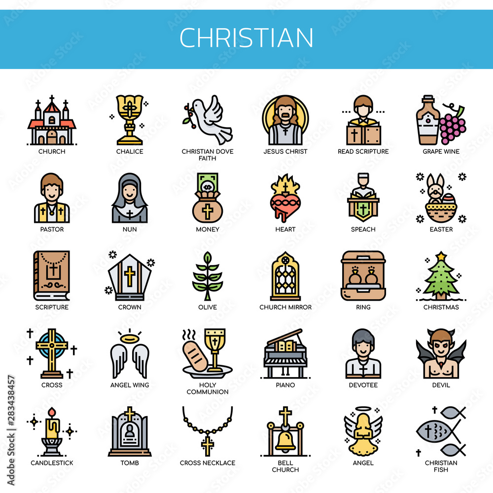 Christian Elements , Thin Line and Pixel Perfect Icons Christian Elements , Thin Line and Pixel Perfect Icons