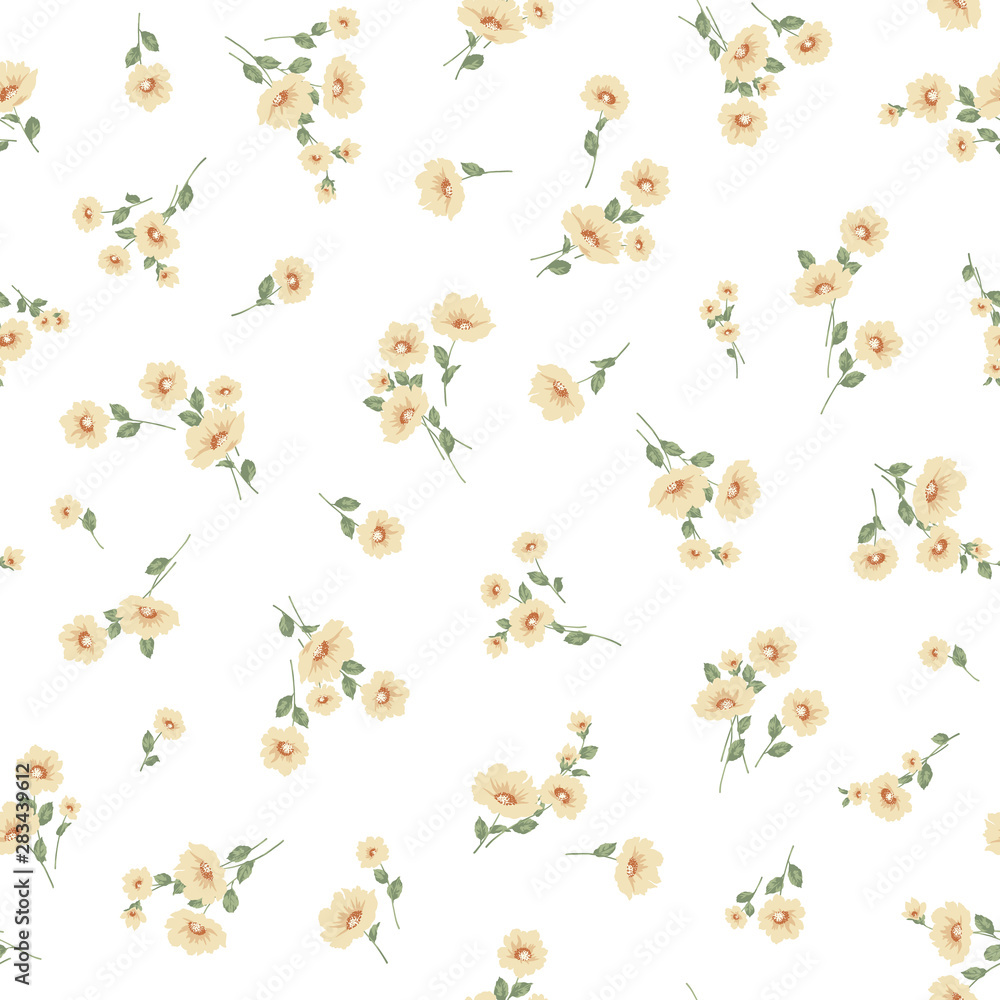 Fototapeta premium Seamless vector pattern of a beautiful flower,