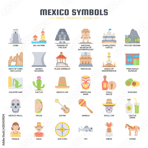 Mexico Elements , Thin Line and Pixel Perfect Icons photo