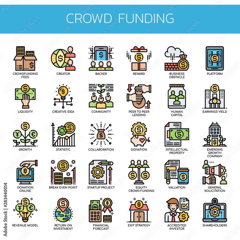 Crowdfunding , Thin Line and Pixel Perfect Icons Crowdfunding , Thin Line and Pixel Perfect Icons