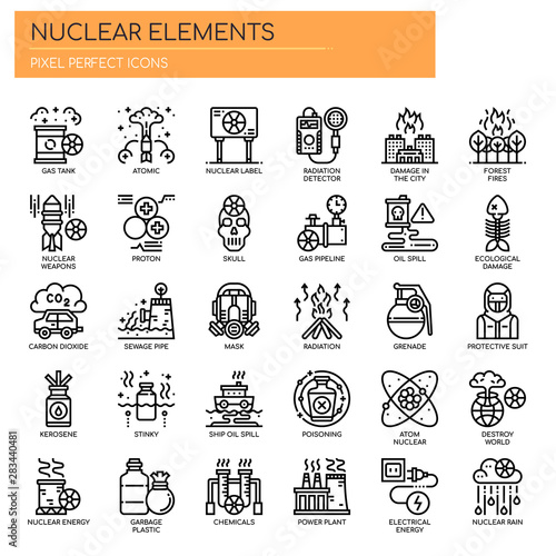Nuclear Elements , Thin Line and Pixel Perfect Icons