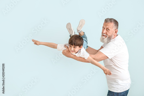 Cute little boy playing wit...