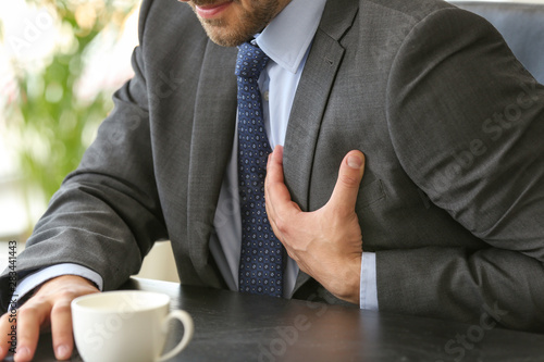 Young businessman having he...